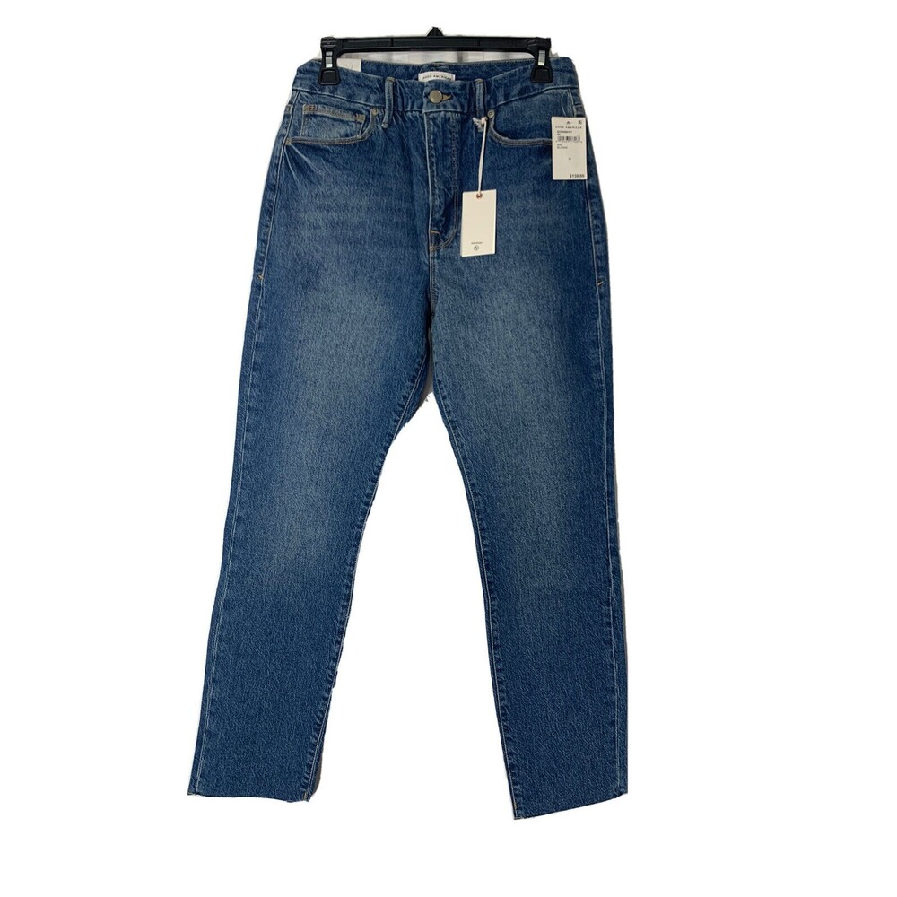 Good American NWT Good Classic Raw Hem Jeans Blue Gcrh086tft Womens 10 / 30